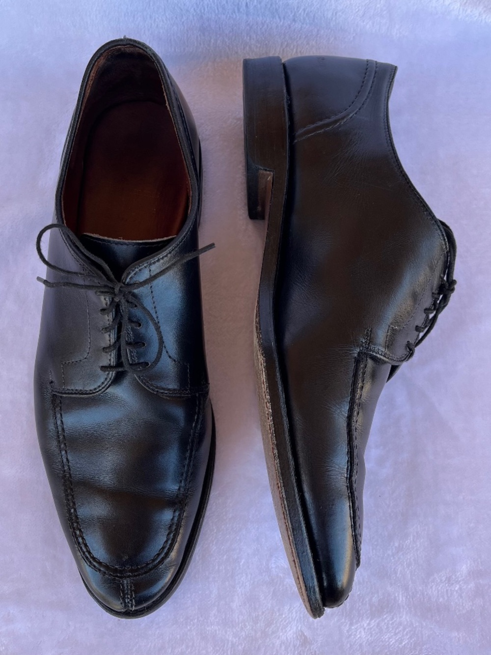 Allen Edmonds Lasalle Black Leather Split Toe Oxford Shoes Size 10.5 E